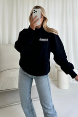 Athletics navy embroidered hoodie