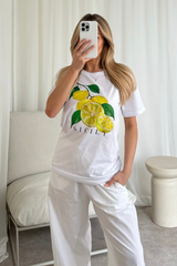 Sicily lemons white Printed T-shirt