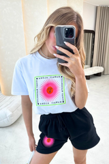 Aloha black embroidered premium t-shirt and shorts