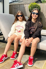 Mini sunshine state black embroidered sweater shorts loungewear