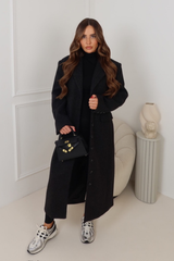 Betty charcoal long trench coat