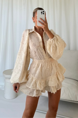 Becky beige embroided co-ord