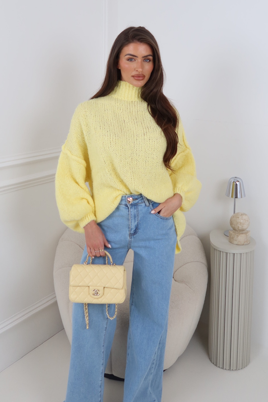 ADELAIDE LEMON OVERSIZED KNIT JUMPER