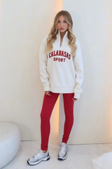 Calabasas ecru embroidered 3/4 sweater and legging set