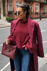 Adelaide burgundy oversized knitted jumper