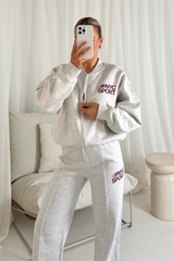 NYC sport marl grey printed bomber jogger loungewear