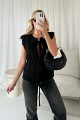Stella black knit waistcoat