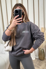 Sport studios steel grey printed sweater premium essentials