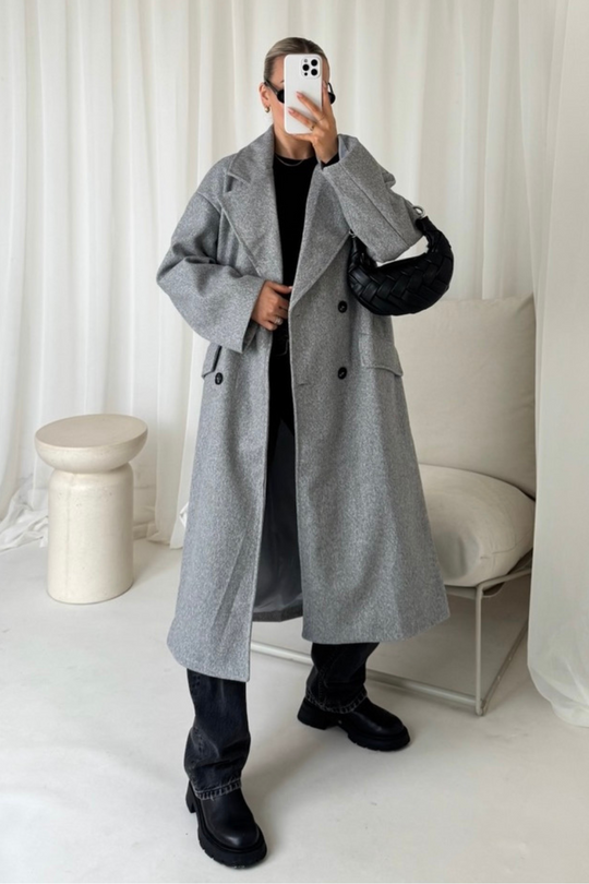 Casey grey longline tailored jacket