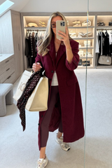 Betty burgundy long trench coat