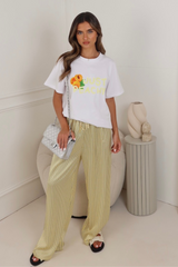 Peach white printed heavyweight oversized t-shirt