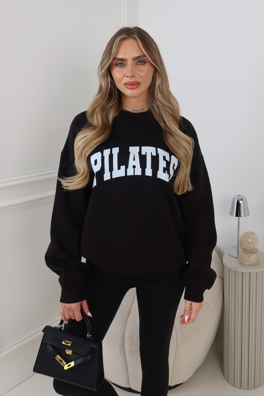 PILATES BLACK PRINTED SWEATER