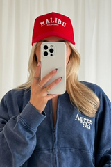 Malibu red embroidered cap