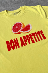 Bon appetite yellow Printed T-shirt