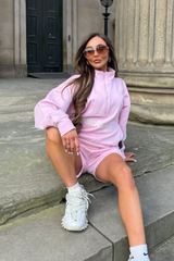 Palm beach baby pink 3/4 zip sweater and shorts