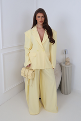 MAVIS LEMON BLAZER AND TROUSER CO ORD TWO PIECE SET