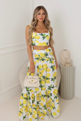 Gabbi lemon crop top maxi skirt co-ord
