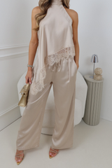 MELISE CHAMPAGNE SATIN TROUSERS