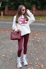 Mini studio leisure athletics ecru printed hoodie