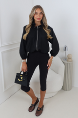 NEVE BLACK HIGH NECK ZIP UP WINDBREAKER