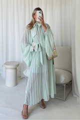 Nancy sage chiffon pleated maxi dress