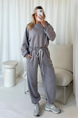 Alex grey rose sweater and jogger loungewear
