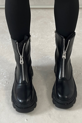Cora black diamante zip up boots