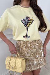 DISCO MARTINI PRINTED LEMON HEAVY WEIGHT T-SHIRT