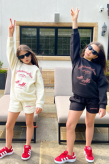 Mini sunshine state ecru embroidered sweater shorts loungewear