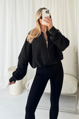 Kaitlyn black bomber jacket and legging set