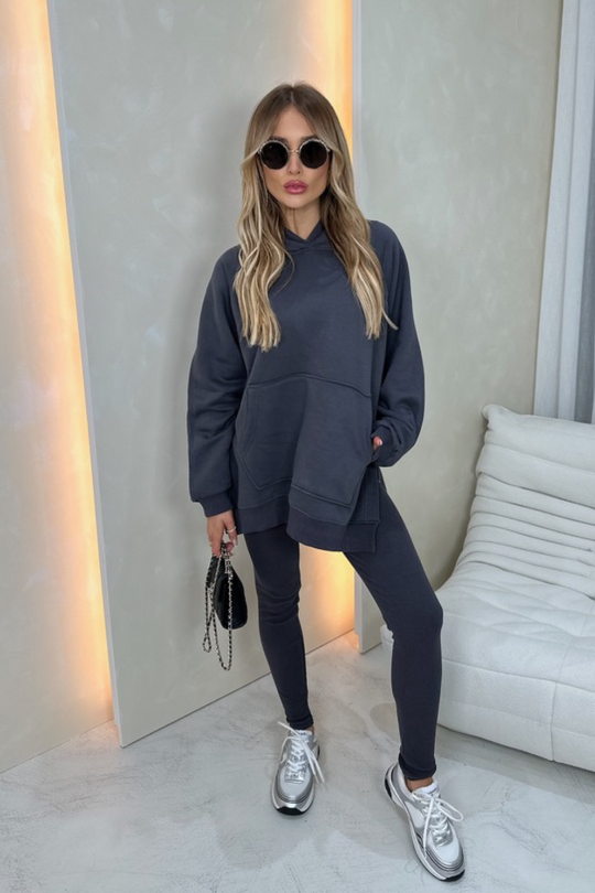 Maya steel grey hoodie and legging set