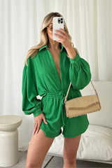 Fran green shirt and shorts co-ord Co Ord