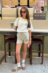 Mini emblem white embroidered t-shirt & shorts - Resort Collective