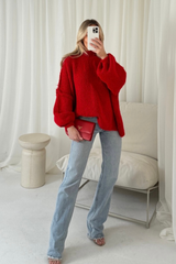 Adelaide red oversized knit  jumper