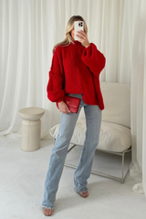 Adelaide red oversized knit  jumper
