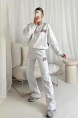 NYC sport marl grey printed bomber jogger loungewear