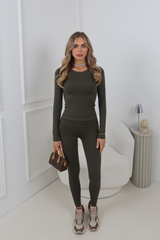 NADINE FOREST GREEN LONG SLEEVE LEGGINGS SET