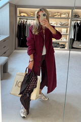 Betty burgundy long trench coat
