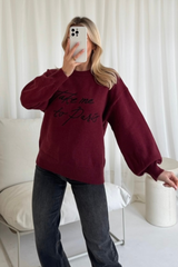 Take me to paris burgundy knit sweater