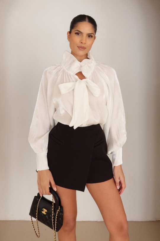 Hayley black tailored skort