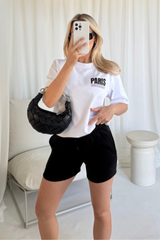 Paris white printed heavyweight oversized t-shirt