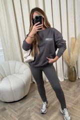 Sport studios steel grey printed sweater premium essentials
