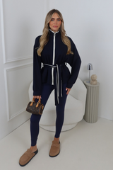 CARA NAVY CONTRAST SOFT TOUCH ZIP UP JACKET
