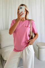 La dolce vita pink printed T-shirt