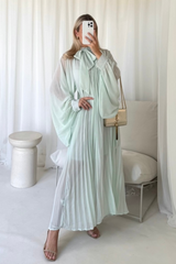 Nancy sage chiffon pleated maxi dress