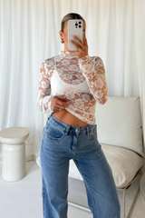 Fran white lace top