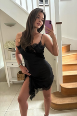 VIVIENNE BLACK LACE STRIP DRESS