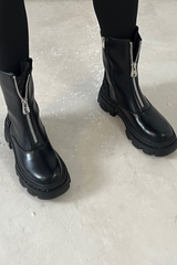 Cora black diamante zip up boots