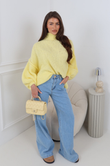 ADELAIDE LEMON OVERSIZED KNIT JUMPER
