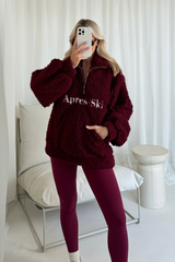 Apres ski burgundy 3/4 zip fleece